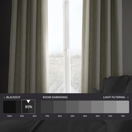 HPD Half Price Drapes Grommet Linen Curtains 84 Inches Long Room Darkening Curtains for Bedroom & Living Room (1 Panel), 50W x 84L, Oatmeal