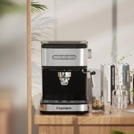Empstorm Doorstep Delivery Appliance Professional Semi Automatic Electric 850w Espresso Coffee Machine with Visible Water Windowplug type: US, color: Black