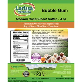Bubble Gum Medium Roast Decaf Coffee (Gourmet, Naturally Flavored, Whole Coffee Beans) (4 oz, ZIN: 547855)