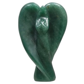 KYEYGWO Green Aventurine Crystal Praying Angel Figurine Guardian Angel Wings Statue for Home Decor, Blessing Protection Stone Memorial Sympathy Gifts