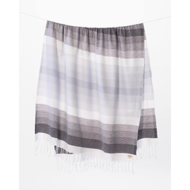 Teema Large Turkish Beach Towel - 100% Turkish Cotton - Sand Free - Fast Drying - Versatile and Multi-Use - The Layers (Grey)