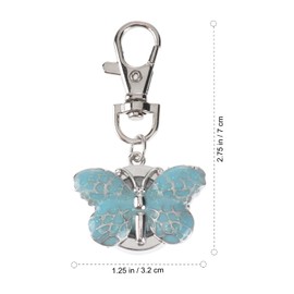HEMOBLLO Keychain Pocket Watch: Butterfly Shape Metal Quartz Hanging Watch Portable Clip on Analog Watches for Men Women Students