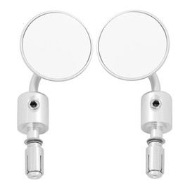 1 Pair 7/8in Round Bar End Guards Motorcycle Motorbike Rearview Mirrors Side Mirror Silver