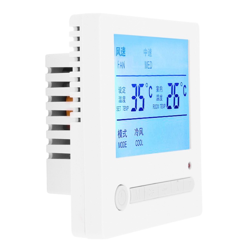 AC220V Intelligent LCD Thermostat Fan Coil Temperature Controller Air Conditioning