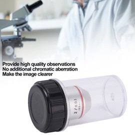 Microscope Objective Lens 2x Achromatic Objective Lens Low Magnification RMS Thread 20.2mm for Biological Microscope