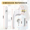 Bwintech 2 Pcs in-Line White UPVC Aluminium Window Handle, 43mm