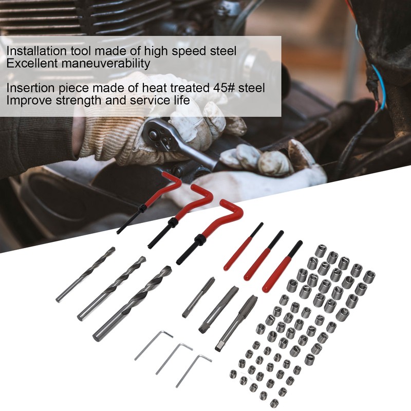75Pcs Thread Repair Kit Restore Tool Spanner Wrench Twist Drill