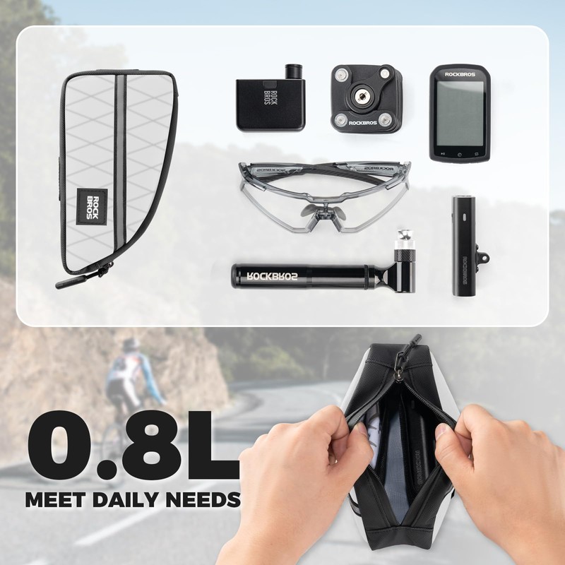 ROCKBROS Bicycle Top Tube Bag Frame Bag Lightweight for Folding