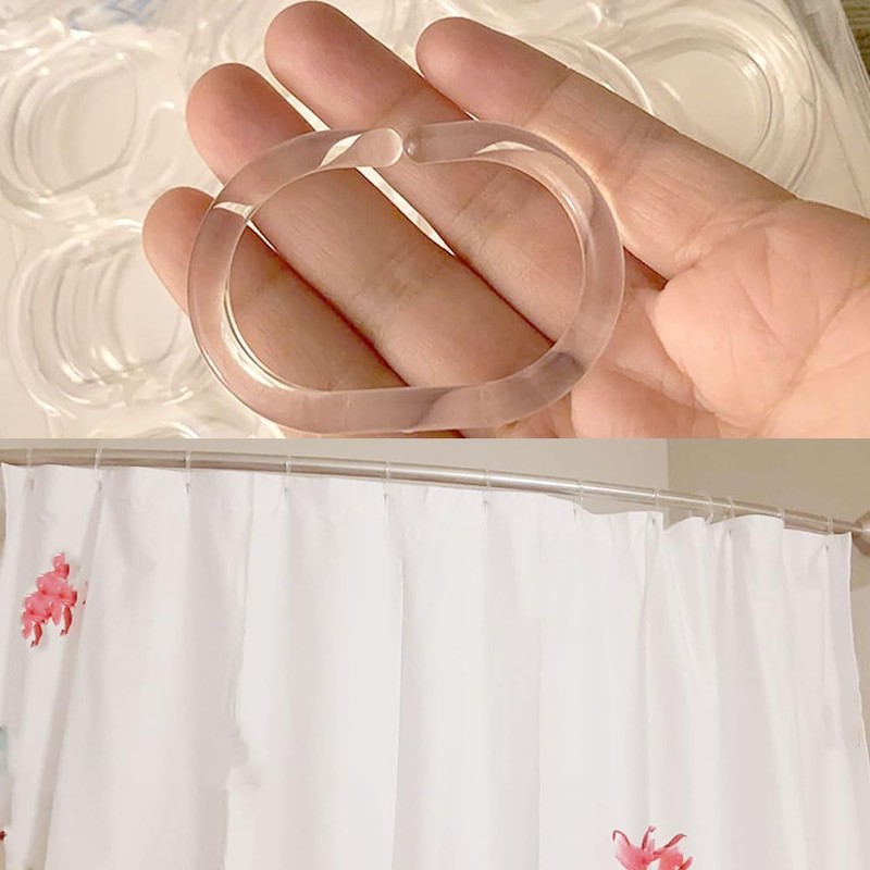 Plastic Shower Curtain Hooks C Shape Shower Curtain Rings for