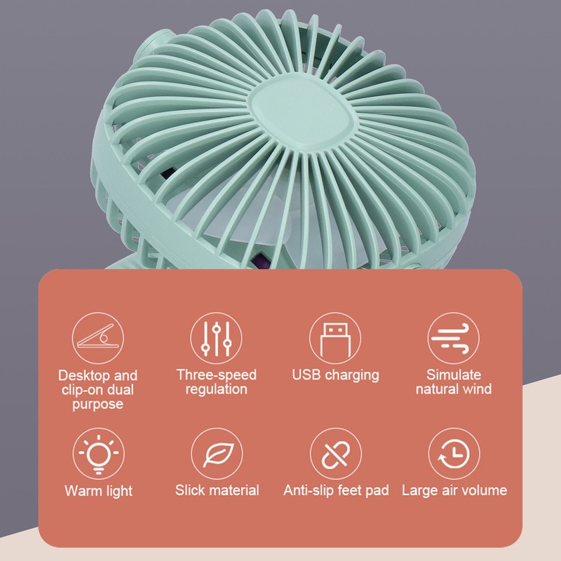 USB Charging Desktop Mini Fan Portable Home Office Clip On