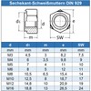 Eisenwaren2000 M8 hexagonal welding nuts (30 pieces) - DIN 929