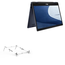 BoxWave Stand and Mount Compatible with ASUS ExpertBook B3 Flip (B3402) - Pocket Aluminum Stand 3-in-1, Portable Multi Angle Viewing Riser - Metallic Silver