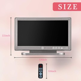 Skylety 2 Pieces 1:12 Miniature TV Television with Remote Control Dollhouse Television Dollhouse Mini Furniture Model Toy Dollhouse Decoration Accessories