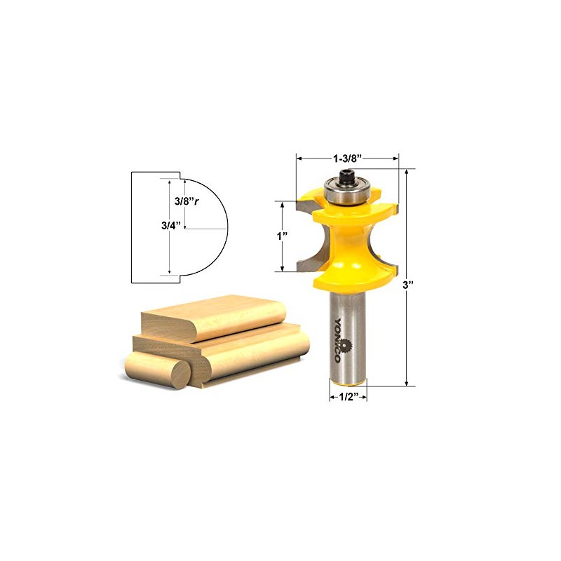 YONICO 13117 3/4-Inch Bead Bullnose Router Bit 1/2-Inch Shank