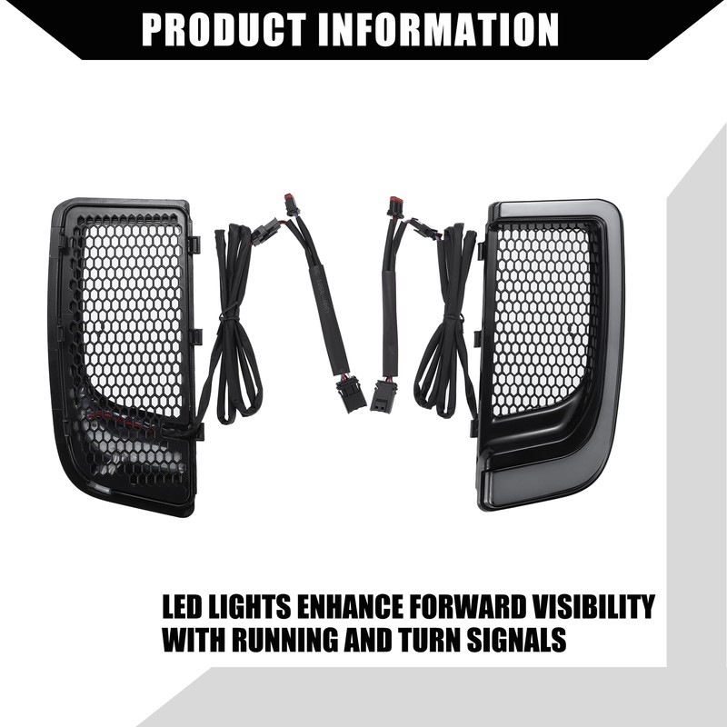X AUTOHAUX Motorcycle LED fairing lower grille indicator light for