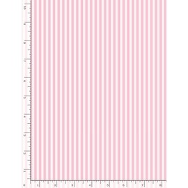 FlashPhoenix Quality Sewing Fabric – Stripe Fabric 1/8-inch Pink Ballet White Pinstripe Size; 36" x 44" (by The Yard)