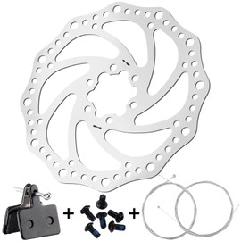 Stainless Steel Disc Brake Bicycle for Shimano Brake Disc SM-RT54 160 mm 6 Hole, Centre Lock, 1x Bicycle Brake Disc + 1x 1.9M Steel Brake Line + 1x 0.9M Steel Brake Line + 1 Bicycle Brake Pads