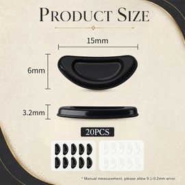 20 Pairs Black Anti-Slip Replacement Nose Pads for RayBan Meta Wayfarer RW4006, RW4008, RW4012, Gen 2, 50mm, 53mm Eyeglasses