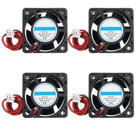 Jopto 4 x 3D Printer Cooler 4020 DC Brushless 5V Quiet 40x40x20mm Mini Fan with 2 Pin Terminal Compatible with 3D Printer Extruder Makerbot Arduino with 30cm