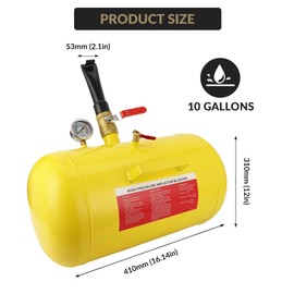 10 Gallon Tire Bead Seater Blaster with Gauge, Heavy Duty Air Tank Tire Inflator for Car, Truck, ATV, UTV, Tractor, RV – Portable Bead Seating Tool for Tire Repair & Inflation