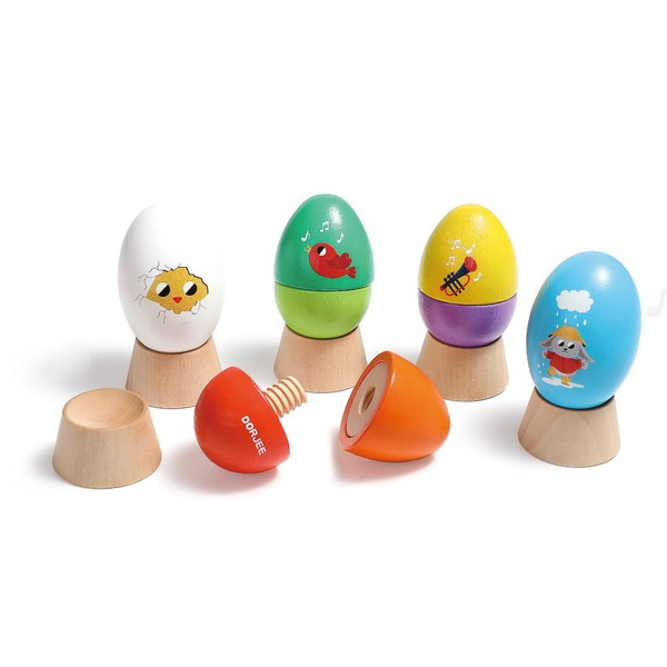 Dorjee - D3.405-5 Wooden music eggs - Shake, rattle, roll