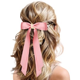 EVOCMEMO Juego De 2 Lazos Y Cintas De Satén Personalizados Para El Pelo: Pinzas Beige Y Rosa Para Mujeres, Niñas Y Niños | Accesorios Para El Pelo Bonitos Para Bodas, Cumpleaños, Navidad Y San Valentí