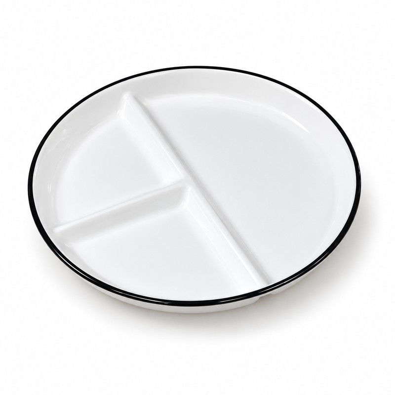Ceramic Divided Plate for Kids – 3-Section Cartoon Dinner Dish