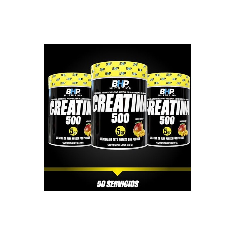 BHP NUTRITION- CREATINA MONOHIDRATADA SABOR MANGO 500grs