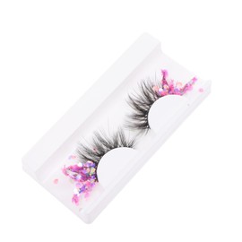 NOLITOY 1 Pair Decorative Fake Eyelashes Sparkling Women Eyelash Extension Woman Fluffy Wispy Lashes Colored Lash Extensions Like Sparkly Fluffy Volume Eyelashes Rosy
