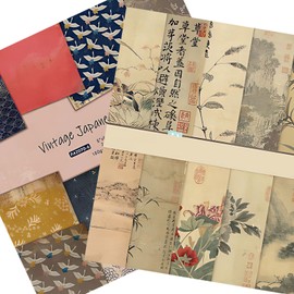 Scrapbook Paper Vintage, 24 Sheets/12 Designs 6x6 Chinese Japanese Style DIY Stationery (1 Pack Chinese + 1 Pack Japanese)