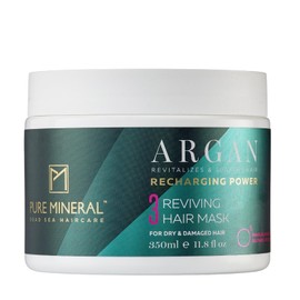 Pure Mineral Argan Oil Hair Mask 350 ml / 11.8 Fl.Oz Enriched with Natural Dead Sea Minerals and Moroccan Argan Oil Revitalising and Damage Resistance