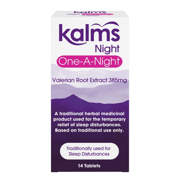 Kalms Night One-a-Night 14 Tablets - Traditional Herbal Medicinal Product Used for The Temporary Relief of Sleep disturbances. One Tablet a Night dose.