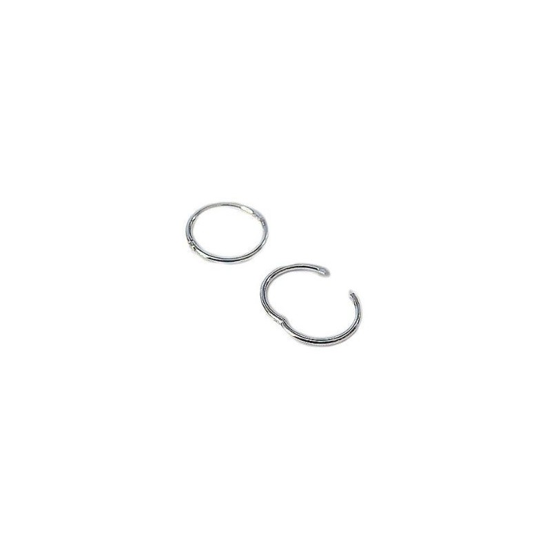 19MM Sterling Silver Hoop Earrings - Hinged Hoops - Plain