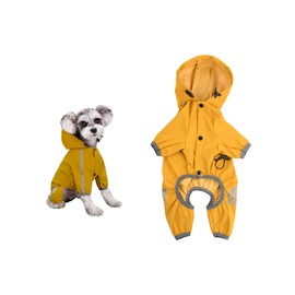 Cozlly Waterproof Dog Raincoats, Adjustable Drawstring Puppy Raincoat Dog, Raincoat for Small Dogs, Raincoat Dog Waterproof with Safe Reflective Stripes (M)
