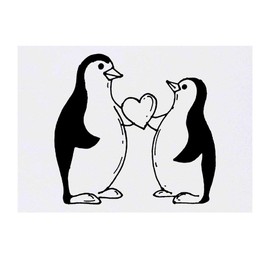 'Love Penguins' Temporary Tattoo - Water Resistant, Skin-Safe, Non-Toxic Transfer (TO00030898)