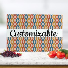 Cutting Board Glass Pink, Shatter Resistant Cutting Board for Kitchen, Dishwasher Safe, Colorful and Ethnic Cutting Board, Aesthetic Gift for Mom