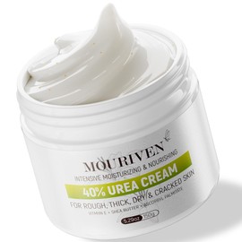 Mouriven Urea Cream 40 Percent - Foot & Hand Cream for Dry, Cracked Heels, Feet, Knees, Elbows, and Hands - Maximum Strength Urea Lotion for Softening and Moisturizing