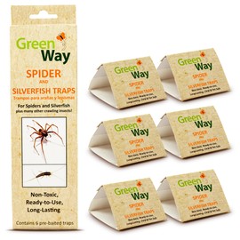 Greenway Silverfish and Spider Traps, Non-Toxic Indoor with High-Strength Glue for Safe, Effective Home Protection, 2 Packs (Includes 12 Traps)