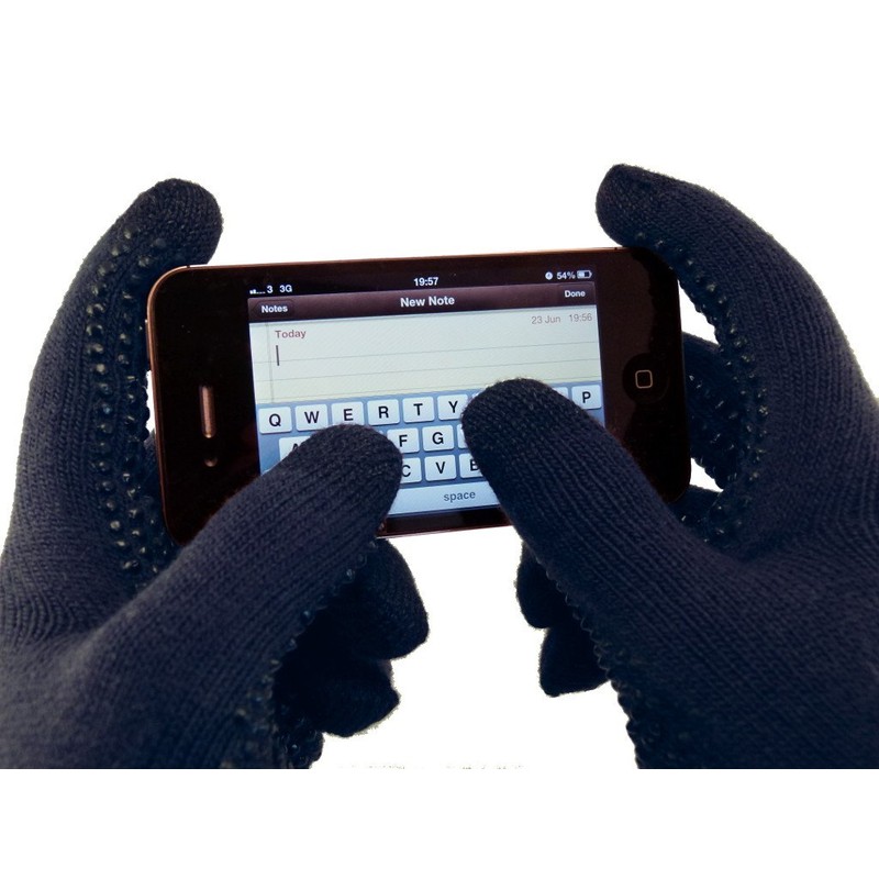 TouchAbility Grip Touchscreen Gloves (Navy Blue, Large)