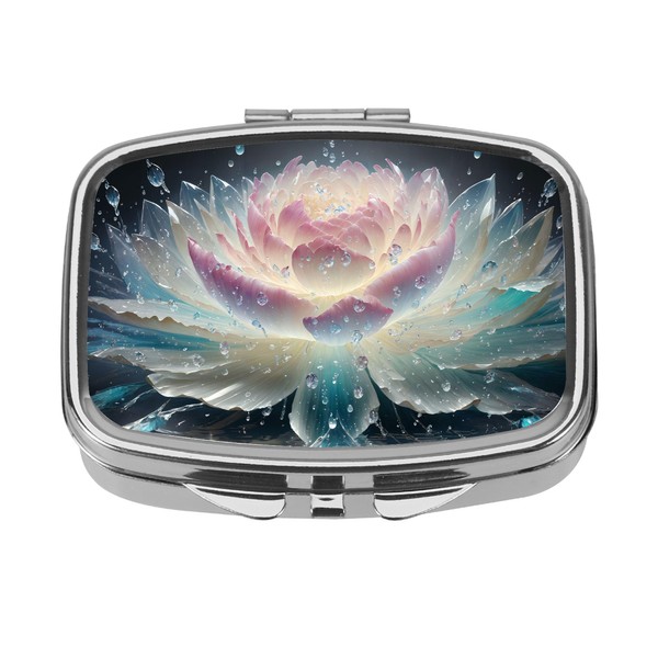 Dynippy Pill Case Pill Box with Mirror Pocket 2 Compartment