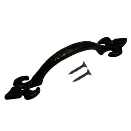 TERF® Heavy Duty Vintage Style Antique Black Door Pull Handle 125mm (5 inch) Including Fixing Screw for Kitchen Cupboard Cabinet Drawer Door Gate Pull Handle - Pack of 1