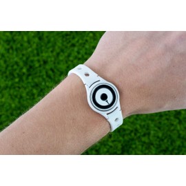 Izzo Banda Deportiva para Marcador de Pelota de Golf, Color Blanco, S/M y Pulsera Deportiva de Golf con Marcador magnético de Bola