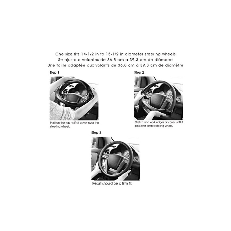 Follicomfy Comfort Leather Auto Car Steering Wheel Cover,Anti Slip Universal