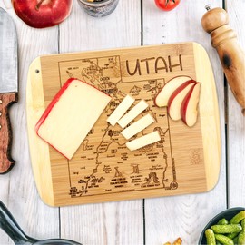 Totally Bamboo A Slice of Life Utah State Serving and Cutting Board, 11" x 8.75"