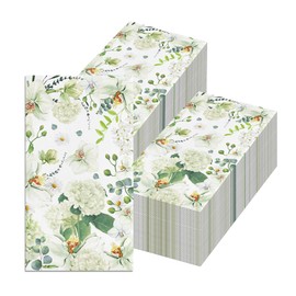100 servilletas de papel de hortensias decorativas florales vegetales, servilletas desechables para invitados, toallas de mano de papel para baño, despedida de soltera, boda, aniversario, fiesta de té
