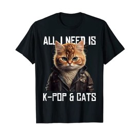 All I Need Is K-Pop and Cats KPop Music Outfit Dress Korean T-Shirt