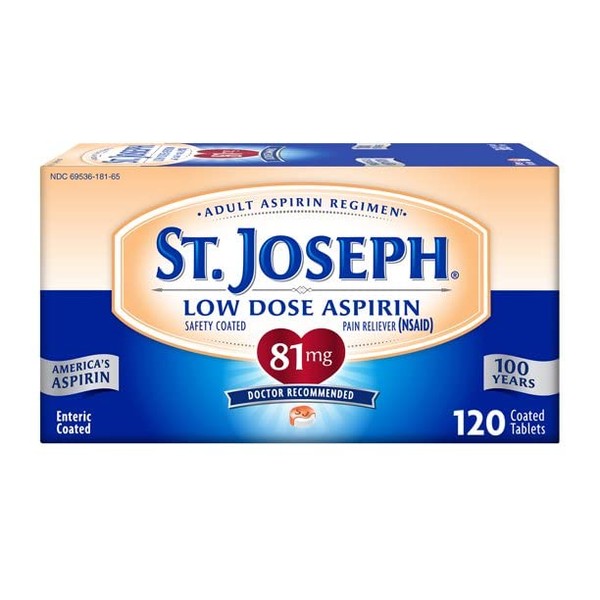 St. Joseph Pain Reliever, 81 mg, Enteric Coated Tablets, 36