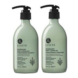 Luseta Champú y acondicionador fortalecedor de menta y romero que proporciona nutrición y suavidad para cabello fino, reduce el encrespamiento y añade brillo para todo tipo de cabello, 16.9 onzas × 2