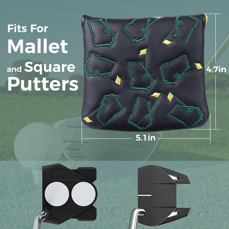Studio Crafted Augusta Georgia Square Mallet Magnetic Closure Golf Putter