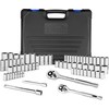 EPAuto 69 Pieces - 1/4" & 3/8" Drive Socket Set